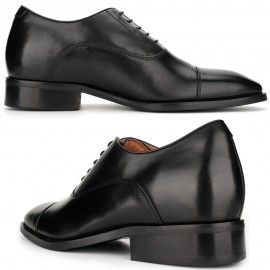 ビジネスシューズ メンズ ビジネス 革靴 身長アップシューズ ストレートチップ 幅広 3E 黒 足長 紳士靴