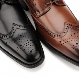 自然な6cmUP ビジネスシューズ メンズ ドレスシューズ 外羽根 ヒールアップインヒール ウィングチップ 紳士靴 メンズ フォーマル 靴