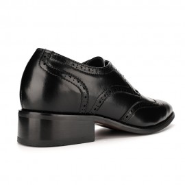 ビジネスシューズ メンズ 革靴 ストレートチップ ロングノーズ 外羽根 6cmUP ヒールアップシューズ 革靴 3E 紐 ウイングチップ スクエアトゥ 脚長 紳士靴