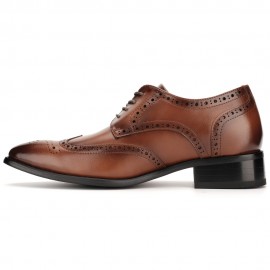 ビジネスシューズ メンズ 革靴 ストレートチップ ロングノーズ 外羽根 6cmUP ヒールアップシューズ 革靴 3E 紐 ウイングチップ スクエアトゥ 脚長 紳士靴